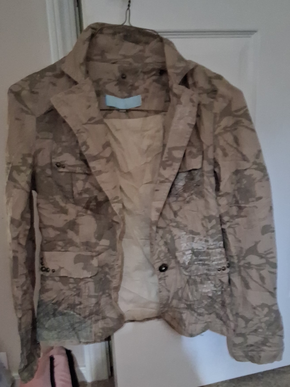 Zoompy Beige Camouflage Blazer Jacket